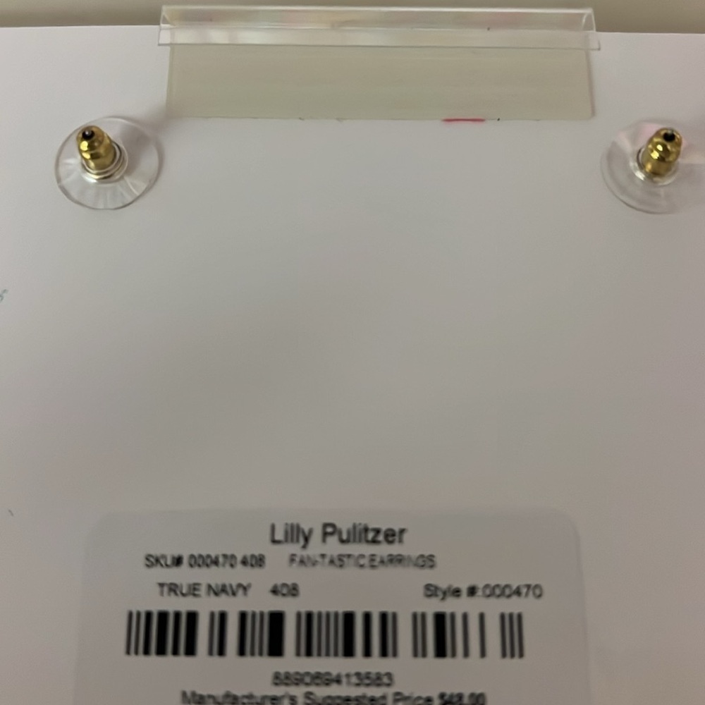 Lilly Pulitzer true navy fantastic earrings - Picture 4 of 4